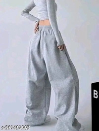 Grey Printed Straight Fit women's Trouser - Gray, L