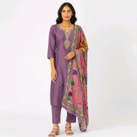 Kurti Pant Set Handwork  - M