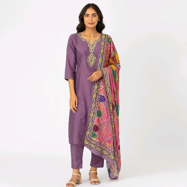 Kurti Pant Set Handwork  - M