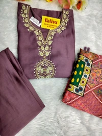 Kurti Pant Set Handwork  - M