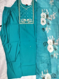 Beautiful Elephant Work Kurti Pant - Clairvoyant, L