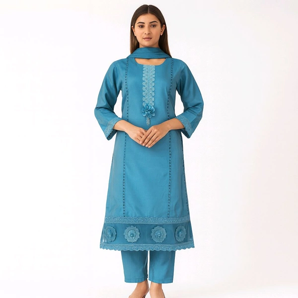 Lace Work Kurti Set  - M