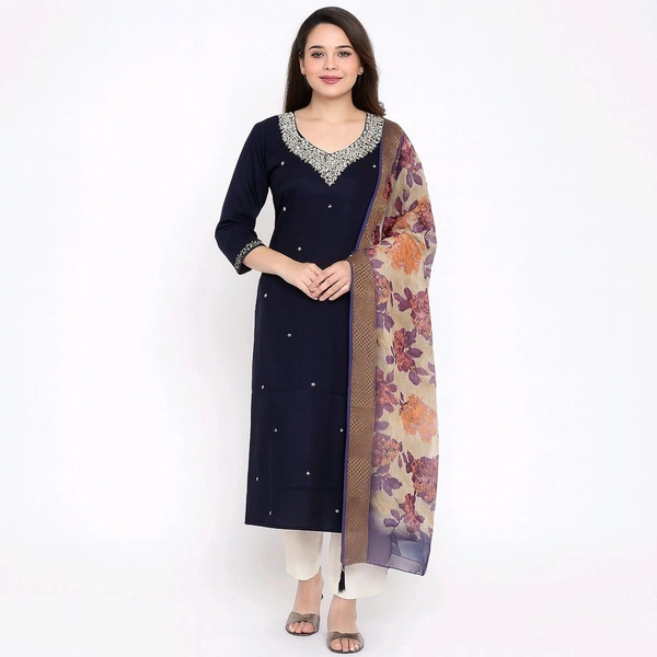 Premium Dark Blue Kurti Set - Port Gore, M