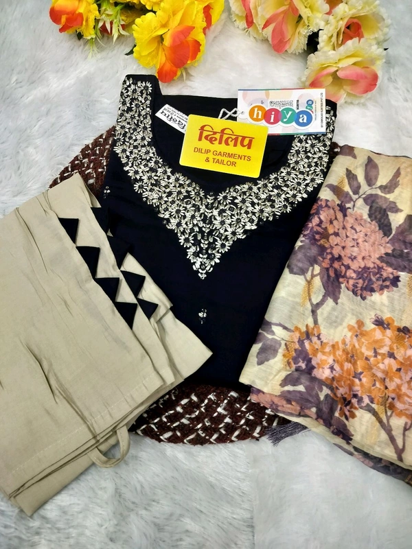 Premium Dark Blue Kurti Set - Port Gore, Xl