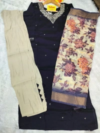 Premium Dark Blue Kurti Set - Port Gore, 2xl