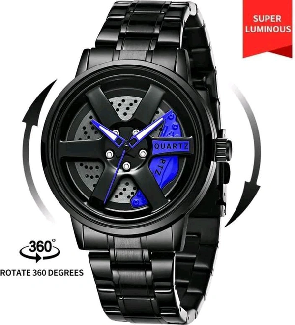 Stylish Rotating Wheel Ring Watch for Men & Women - Unique Watch - Free