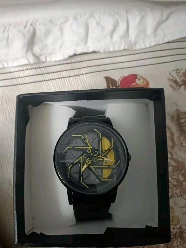 STYLISH Rotating Wheel Ring Watch | Analog Watch  - Yellow, Free
