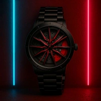 Rotating Wheel Sports Watch For Men's  - Red, Free