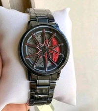 Rotating Wheel Sports Watch For Men's  - Red, Free