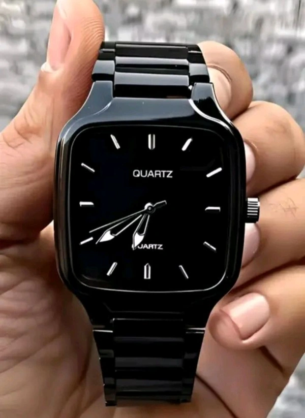 Black Analog Watch For Men 