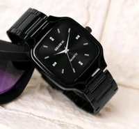 Black Analog Watch For Men 