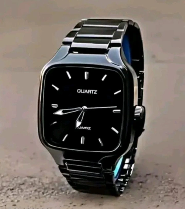 Black Analog Watch For Men 