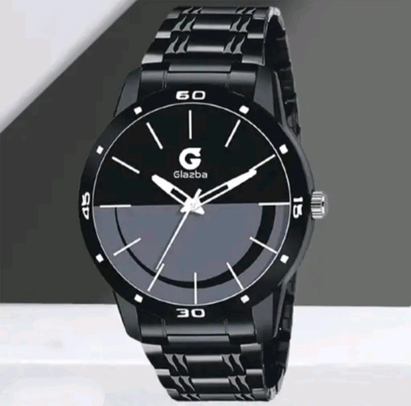 Black Analog Watch For Men's Glazba Premium Quality Watch 