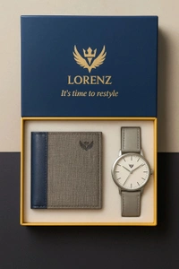 Slim Original LORENZ Watch For Men + Free Wallet For Boy's & Men's  - Gray