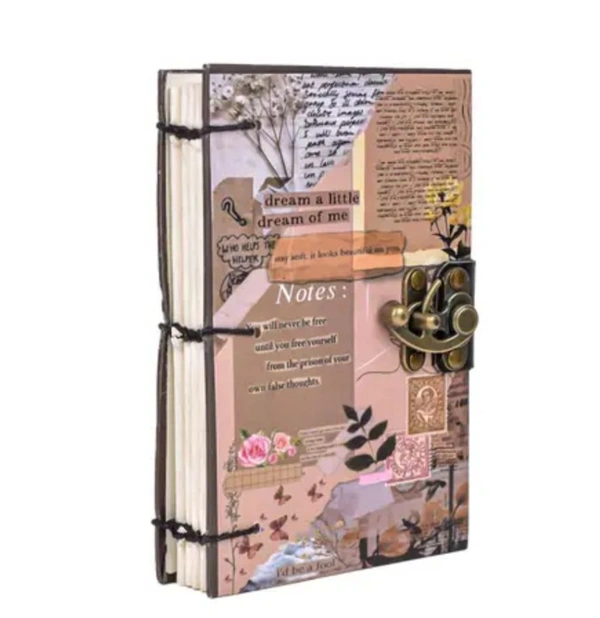 Notes Printed Premium A5 Leather Diary with Lock - Stylish & Functional,