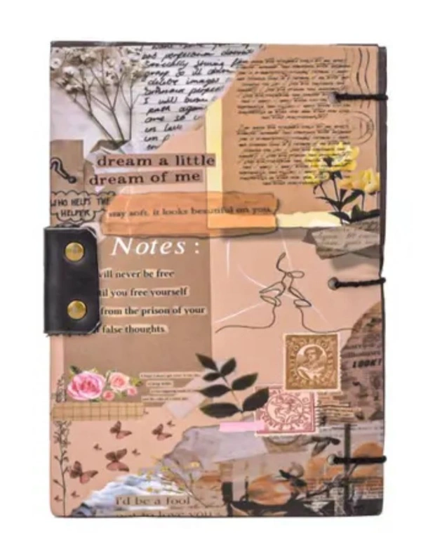 Notes Printed Premium A5 Leather Diary with Lock - Stylish & Functional,