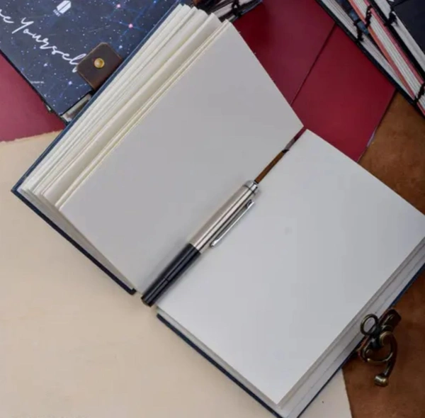 Notes Printed Premium A5 Leather Diary with Lock - Stylish & Functional,