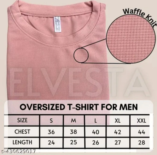 Elvesta Solid Self Design Oversized Tshirt for Men Men Drop Shoulder Tshirts | - M