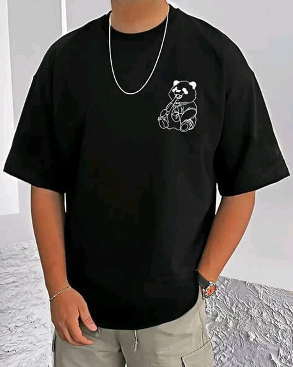 ROUND NACKE PANDA BLACK T-SHIRT - XL