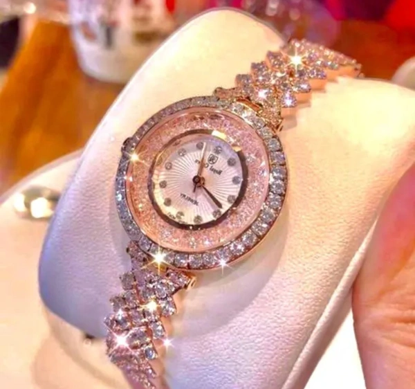 DOUBLE CRYSTAL ROSE GOLD FASHION WATCH