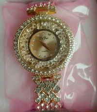 DOUBLE CRYSTAL ROSE GOLD FASHION WATCH