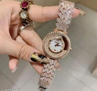 DOUBLE CRYSTAL ROSE GOLD FASHION WATCH