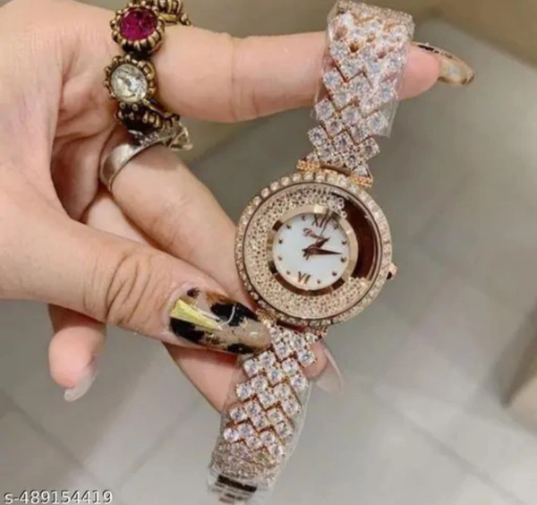 DOUBLE CRYSTAL ROSE GOLD FASHION WATCH