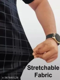 Men's Checked Regular Spread Collar Black Shirts - S