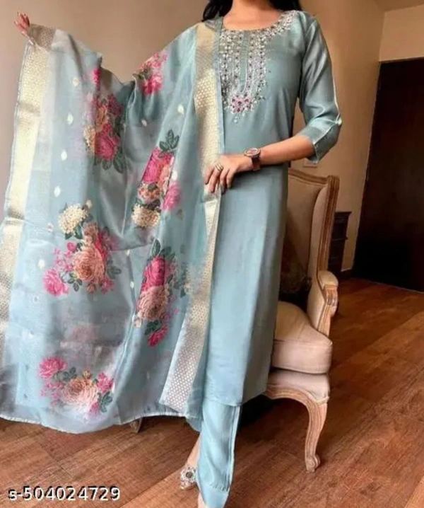 Olive Kurta Full Set - M