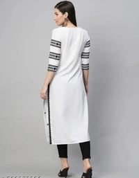 WHITE EMBROIDERY KURTI FOR WOMEN'S - M
