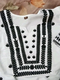 WHITE EMBROIDERY KURTI FOR WOMEN'S - M