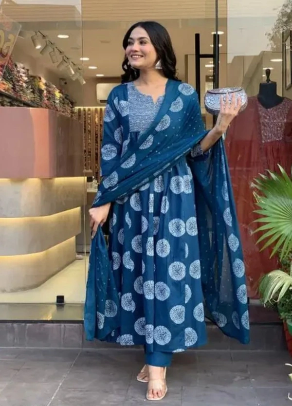 Flipto LIMTD Dhanvi kurti plazo with dupatta set you can wear at a party, wedding - L