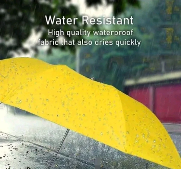 Corn Shaped Umbrella – Auto Open/close - Yellow, Free