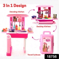 Kids’ Interactive Kitchen Play Set – Lights & Sounds Edition
 - Magenta / Fuchsia, 34 Cm Length  Breadth -23