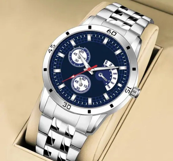 Luxury Stainless Steel Men’s Stylish Watch - White