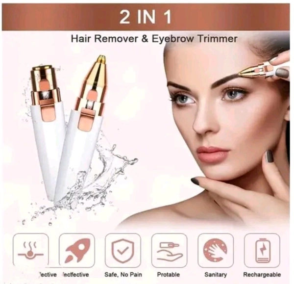 SilkErase™ Painless 2-in-1 Facial Hair Remover – Lip & Face Trimmer for Women, Removes White Hair Smoothly Without Pain (Rechargeable)
 - Golden Tainoi