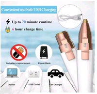 SilkErase™ Painless 2-in-1 Facial Hair Remover – Lip & Face Trimmer for Women, Removes White Hair Smoothly Without Pain (Rechargeable)
 - Golden Tainoi