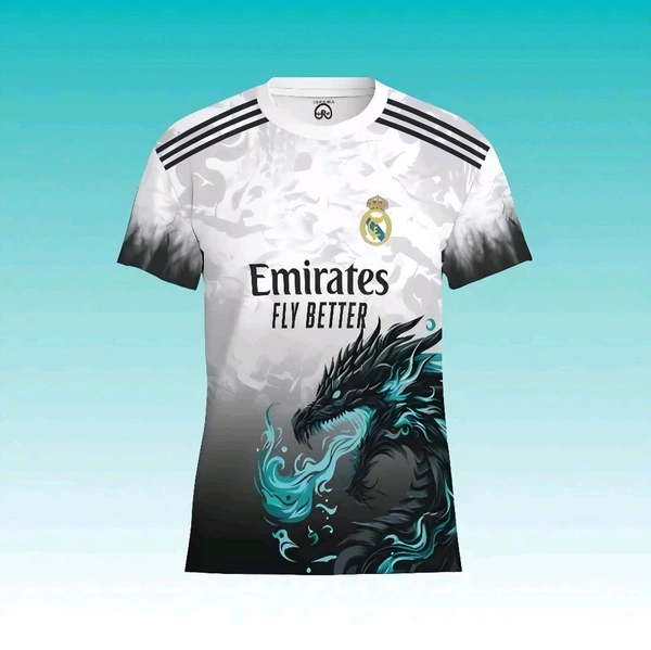 Real Madrid Dragon Multi Edition Premium Quality Jersey Buy 1 Get 1 Free ( Offer On 10 to 15 July) - Red, L