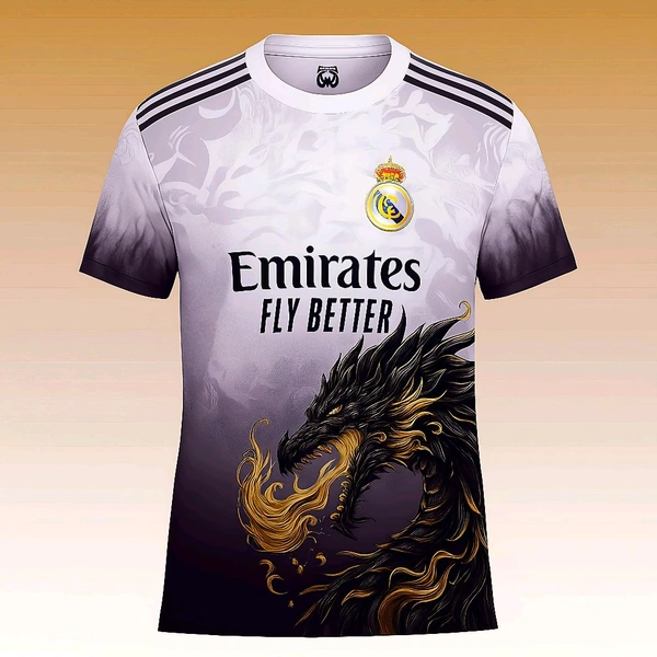 Real Madrid Dragon Multi Edition Premium Quality Jersey Buy 1 Get 1 Free ( Offer On 10 to 15 July) - Red, XL