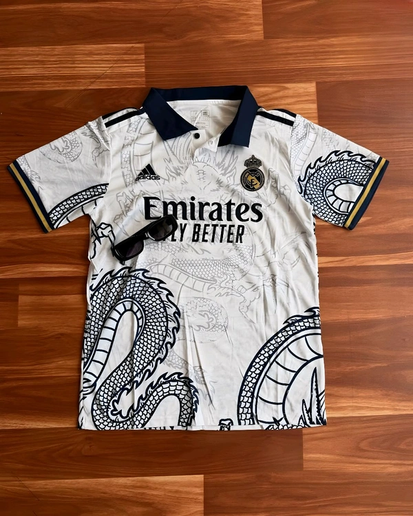 Real Madrid White Dragon Edition Jersey Premium Quality - White, S