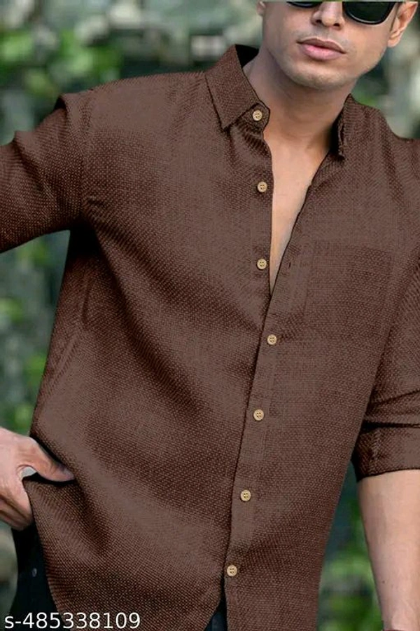Mens Brown Linen Shirt - XXL, Morocco Brown