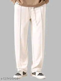 Mens White Korean Style Trousers  - White, 28
