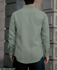 Mens Brown Linen Shirt - M, Mint Green