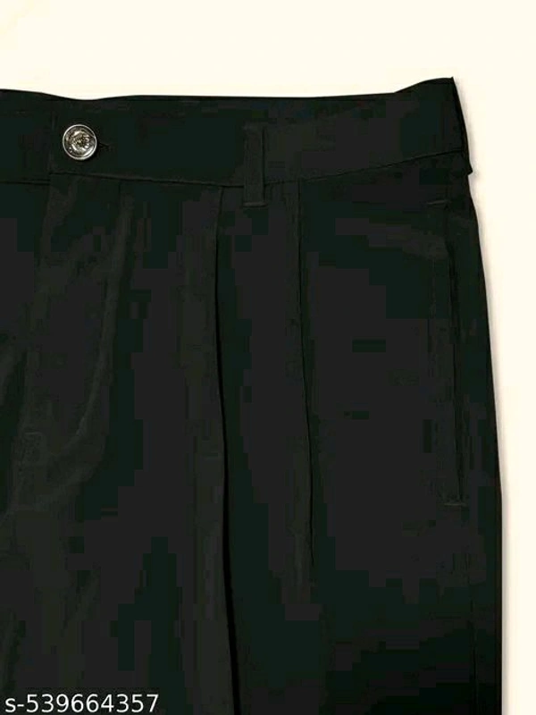 Mens White Korean Style Trousers  - Black, 28