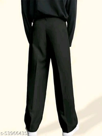 Mens White Korean Style Trousers  - Black, 32