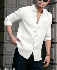White Linen Shirt - M