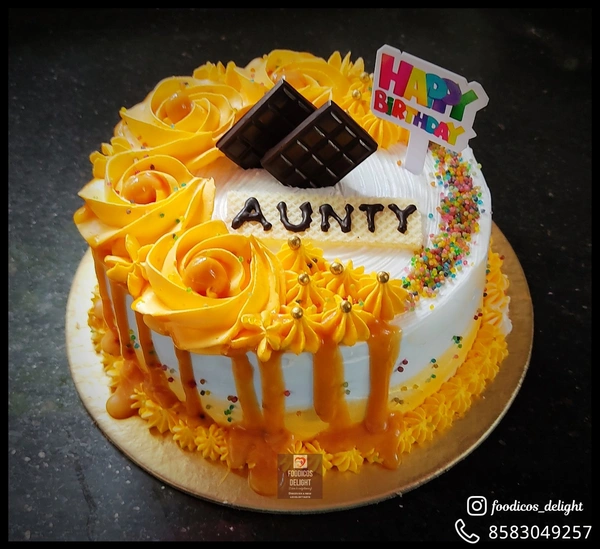 FOODICOS DELIGHT Butterscotch Caramel Drip Cake