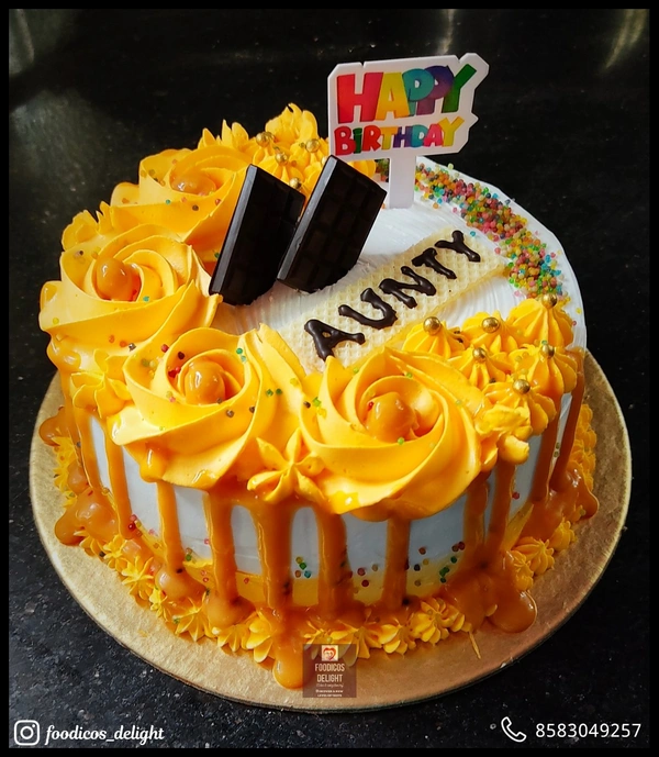 FOODICOS DELIGHT Butterscotch Caramel Drip Cake