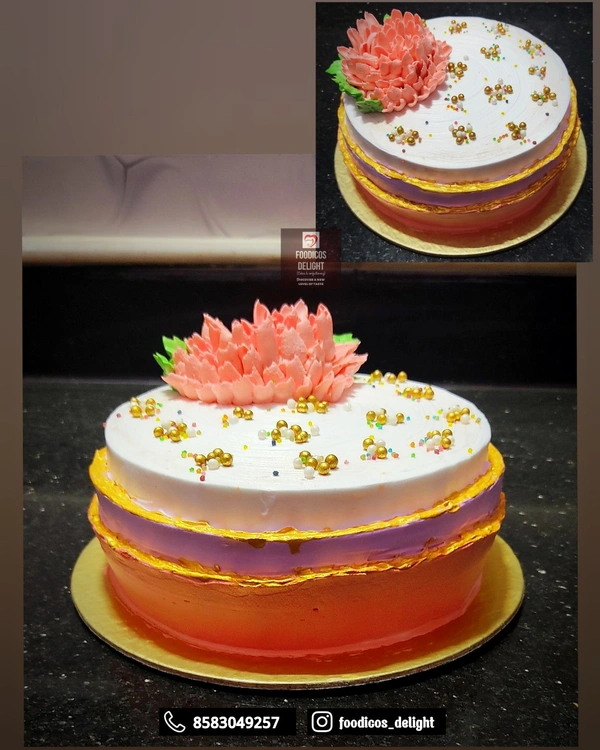 FOODICOS DELIGHT Fault Line Cake (Orange Base And Flavour)