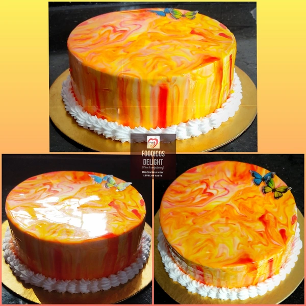 FOODICOS DELIGHT Marble Glaze Cake (Butterscotch Base)